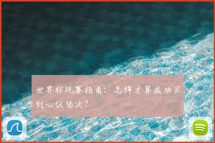世界杯观赛指南：怎样才算成功买到心仪场次？